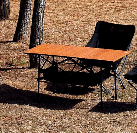 [캠핑] 아이젠베르그 캠핑용 접이식 우드 블랙 테이블 (대형, 특대형)