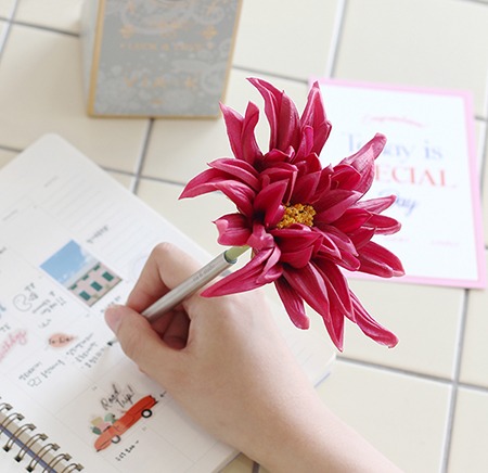 마젠타 뷰티풀 다알리아 플라워펜 - magenta beautiful dahlia flower pen