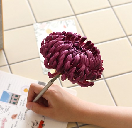 퍼플 국화 플라워펜 - purple chrysanthemum flower pen